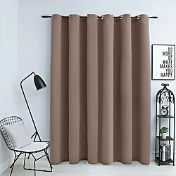 vidaXL Rideau occultant avec anneaux en métal Taupe 290x245 cm