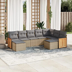 Maison Chic Salon de jardin avec coussins 9 pcs | Ensemble de Table et chaises | Mobilier d'Extérieur beige résine tressée -GKD34268