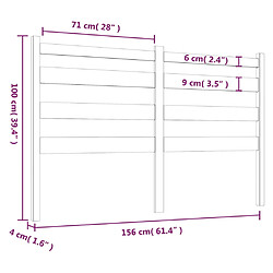 vidaXL Tête de lit Gris 156x4x100 cm Bois massif de pin pas cher