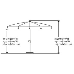 Schneider Parasol Ibiza Naturel 200 x 200 x 215 cm 680-02