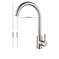 INF Mitigeur de cuisine en inox, robinet eau froide et chaude avec tuyau de 60 cm pas cher