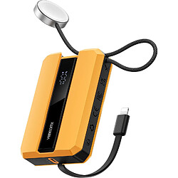 SANAG Pd 30W Batterie Externe Charge Rapide 10000Mah, Compacte Power Bank Avec Câble Intégrée Pour Iphone & Mini Chargeur Portable De Montre, Universel Compatible Avec Iphone/Iwatch/Macbook, Jaune