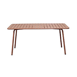 Avis Mes Ensemble table de jardin + 4 chaises en métal terracotta - BACA