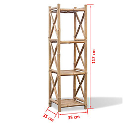 Acheter vidaXL Étagère à 4 niveaux carré bambou