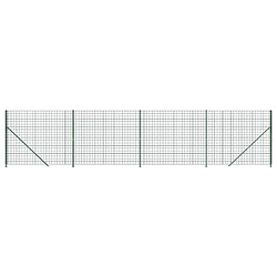 vidaXL Clôture en treillis métallique avec bride vert 2,2x10 m