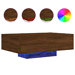 Maison Chic Table basse pour salon | Table à café avec lumières LED chêne marron 85x55x31 cm -GKD24523