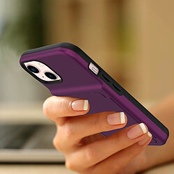 Coque en TPU + acrylique avec porte-cartes et miroir caché violet foncé pour votre iPhone 13 6.1 pouces