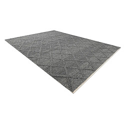 Avis RUGSX Tapis en laine TAHAR 99001K anthracite - TISSÉ MAIN boucle, losanges, bohème 120x180 cm