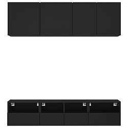 Acheter vidaXL Unités murales TV 5 pcs noir bois d'ingénierie