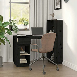 Avis Maison Chic Bureau,Table de travail pour chambre Noir 110x53x117 cm Bois massif de pin -GKD31955