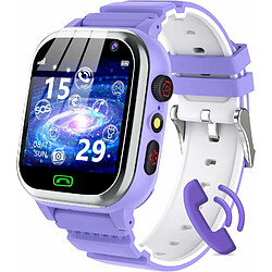 Vendos85 Montre Connectée Enfant Fille Garçon avec Téléphone SOS Pedometer Jeux Réveil violet