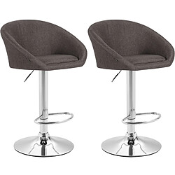 Non Lot de 2 tabourets de bar Miami V2 tissu chrome