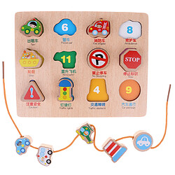 puzzle en bois et perles jeu de laçage jouet éducatif pour enfants - trafic