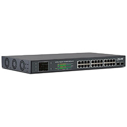 Commutateur réseau Gigabit InLine® PoE + 24 ports, 1 Go / s, 2x SFP, 48,26 cm (19 ", supports inclus), métal, commande de ventil