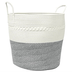 vidaXL Panier de rangement gris et blanc Ø43x38 cm coton