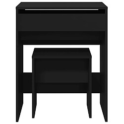 Acheter vidaXL Coiffeuse et tabouret noir 60x40x113,5 cm