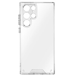 Avizar Coque Samsung Galaxy S22 Ultra Dos Rigide Coins Bumper Fine Légère Transparent