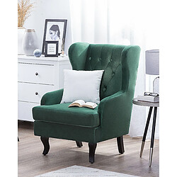 Beliani Fauteuil ALTA Velours Vert foncé