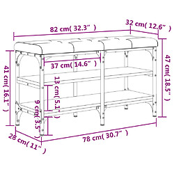 vidaXL Banc à chaussures chêne marron 82x32x47 cm Bois d'ingénierie pas cher