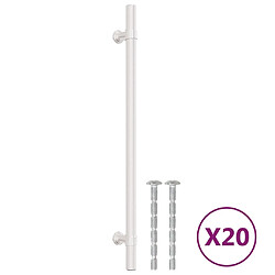 vidaXL Poignées d'armoire 20 pcs argenté 224 mm acier inoxydable