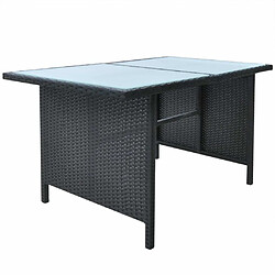 Maison Chic Mobilier à dîner 6 pcs de jardin avec coussins - Ensemble table et chaises d'extérieur - Salon/Mobilier de jardin classique Résine tressée Noir -MN67013 pas cher