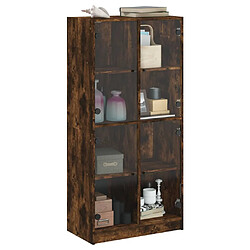 Acheter vidaXL Buffet haut avec portes chêne fumé 68x37x142 cm bois ingénierie