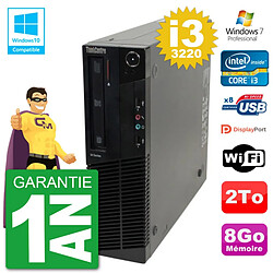 PC Lenovo ThinkCentre M82 SFF i3-3220 RAM 8Go Disque Dur 2To Graveur DVD Wifi W7 - Occasion