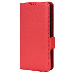 Etui en PU texture litchi avec support, rouge pour Nokia C30