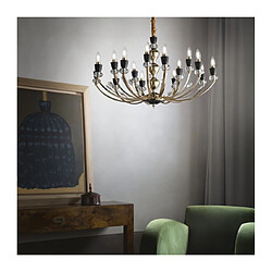 Ideal Lux Chandelier sans abats jours Vanity Métal Noir 15 ampoules 65cm