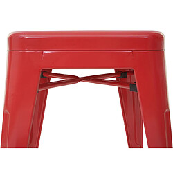 Acheter Mendler Tabouret de bar HWC-A73, pour comptoir, métal, style industriel, empilable ~ rouge