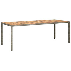 Maison Chic Table de jardin | Table d'extérieur Gris 250x100x75 cm Résine tressée -GKD27067