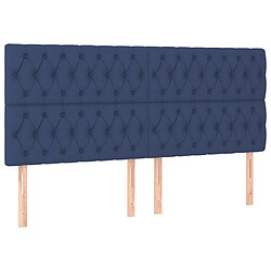 Maison Chic Lot de 4 Têtes de lit design pour chambre - Décoration de lit Bleu 100x7x78/88 cm Tissu -MN49211