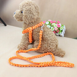 Réglable Chien Ceinture Nylon Collier Laisse Plomb Sangle De Sécurité De Harnais D'orange