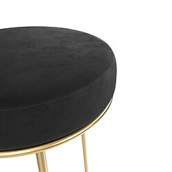 Avis Rendez Vous Deco Tabouret de bar mi-hauteur Kendal en velours noir 63 cm (lot de 2)