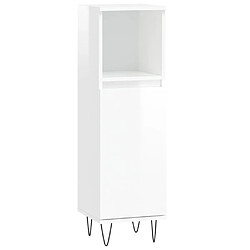 Maison Chic Armoire de Bain | Ensemble de 3 meubles salle de bain blanc brillant -GKD93123 pas cher