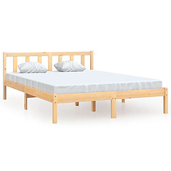 vidaXL Cadre de lit sans matelas bois massif 140x200 cm