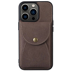 Coque en TPU + PU VILI détachable 2-en-1, magnétique avec porte-carte marron pour iPhone 13 Pro 6.1 pouces