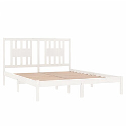 Avis vidaXL Cadre de lit sans matelas blanc bois massif 160x200 cm