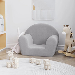 vidaXL Canapé pour enfants gris clair peluche douce