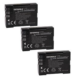 Vhbw EXTENSILO 3x Batteries compatible avec Olympus Camedia C-5060 wide Zoom, C-7070 appareil photo, reflex numérique (1600mAh, 7,4V, Li-ion)