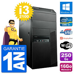 PC Tour Lenovo M91p Intel Core i3-2100 RAM 16Go Disque Dur 250Go Windows 10 Wifi - Occasion