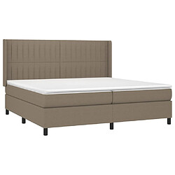 Avis vidaXL Sommier à lattes de lit matelas et LED Taupe 200x200 cm Tissu