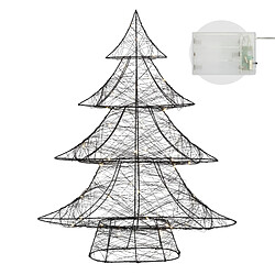 Acheter ECD Germany Arbre de Noël Décoratif à LED avec 50 LED Blanc Chaud, 60 cm de Haut, Métal, Fonctionne avec Piles, Décoration Artificiel Éclairage à Minuterie, Sapin de Noël avec Guirlande Lumineuse