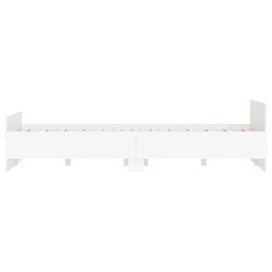 Maison Chic Lit adulte - Cadre Structure de lit avec tête de lit Contemporain/pied de lit blanc 140x190 cm -MN33383 pas cher