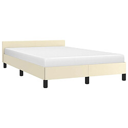 Avis Maison Chic Lit adulte - Cadre Structure de lit avec tête de lit Contemporain Crème 120x200 cm Similicuir -MN73907