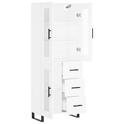 Avis vidaXL Buffet haut Blanc 69,5x34x180 cm Bois d'ingénierie