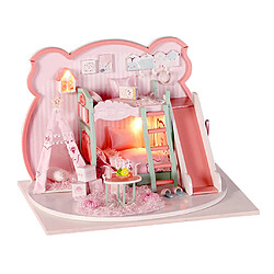 Kit Miniature De Maison De Poupée En Bois Bricolage Avec Meubles Et Lumière Pour Enfants Style Cadeau 6