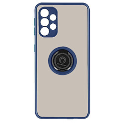 Avizar Coque Galaxy A52 et A52s Bi-matière Bague Métallique Fonction Support bleu