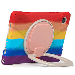 Coque en silicone avec béquille rotative à 360° Rouge coloré pour votre Samsung Galaxy Tab A8 10.5 (2021)