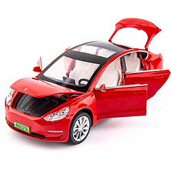 Universal Modèle 3 rouge 1: 32 6 portes en alliage modèle Tesla modèle X avec éclairage simulé et jouets musicaux cadeaux pour les enfants(Rouge)